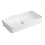 Karran Valera 24.25" x 14" x 3.5" Rectangular Vessel Vitreous China ADA Bathroom Sink, White, VC-506-WH