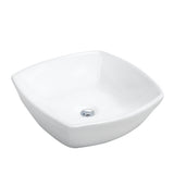 Karran Valera 16.75" x 16.5" x 4" Square Vessel Vitreous China ADA Bathroom Sink, White, VC-509-WH