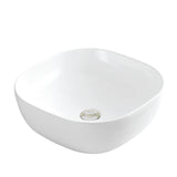 Karran Valera 16.75" x 16.75" x 4.5" Square Vessel Vitreous China ADA Bathroom Sink, White, VC-510-WH