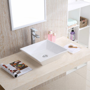 Alternate Image for Karran Valera 16.25" x 16.25" x 3.75" Square Vessel Vitreous China ADA Bathroom Sink, White, VC-603-WH