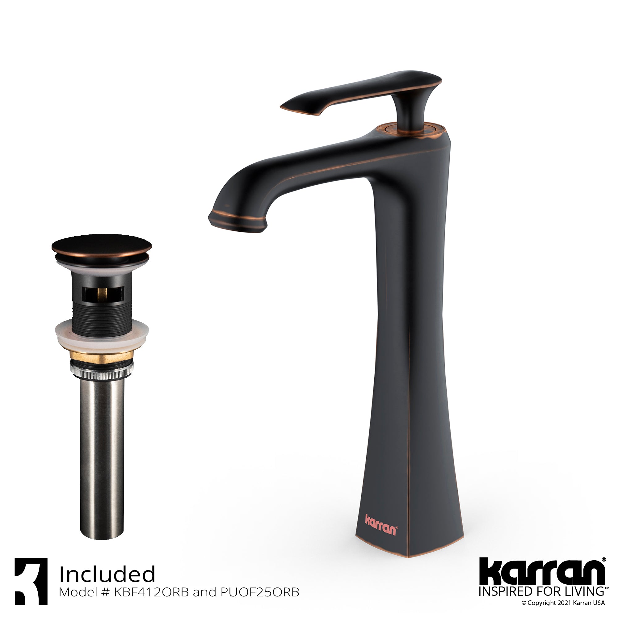 Karran 22.875" x 14.875" Oval Vessel Vitreous China ADA Bathroom Sink with Faucet and Accessories, White, VC301WH412ORB