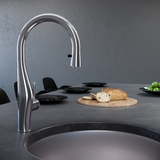 Houzer Vision Hidden Pull Down Kitchen Faucet with CeraDox Technology Polished Chrome, VISPD-869-PC - The Sink Boutique