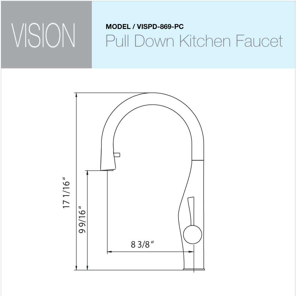 Houzer Vision Hidden Pull Down Kitchen Faucet with CeraDox Technology Polished Chrome, VISPD-869-PC - The Sink Boutique