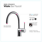 Houzer Vitale Bar Faucet with CeraDox Technology Polished Chrome, VITBA-660-PC - The Sink Boutique