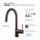 Houzer Vitale Pull Down Kitchen Faucet Oil Rubbed Bronze, VITPD-668-OB
