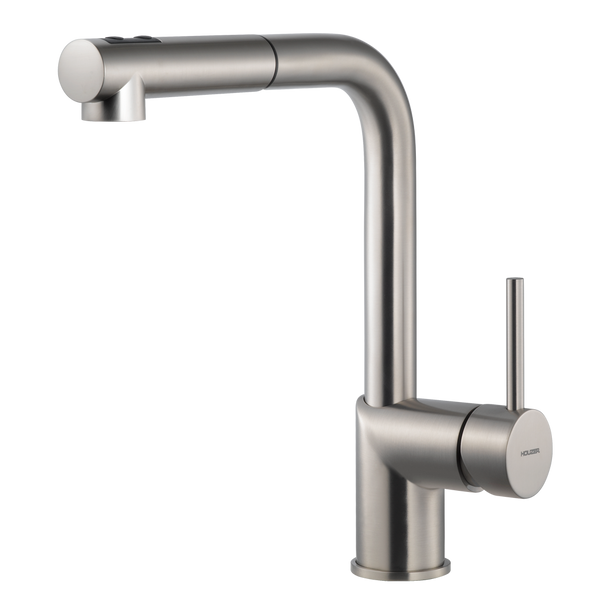Houzer Vitale Pull Out Kitchen Faucet Brushed Nickel, VITPO-664-BN