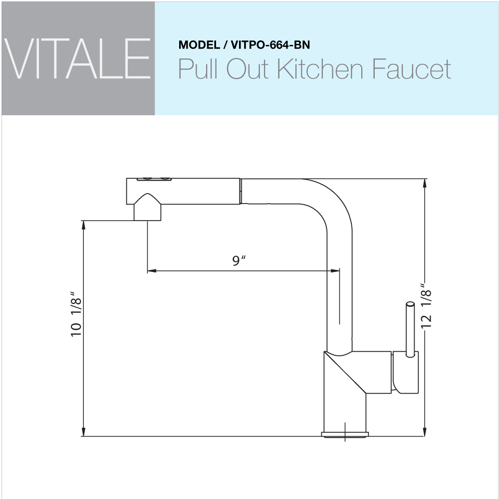 Houzer Vitale Pull Out Kitchen Faucet Brushed Nickel, VITPO-664-BN - The Sink Boutique