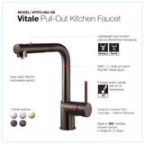 Houzer Vitale Pull Out Kitchen Faucet Oil Rubbed Bronze, VITPO-664-OB
