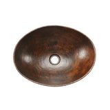 Premier Copper Products 17" Oval Copper Bathroom Sink, Oil Rubbed Bronze, VO17WDB - The Sink Boutique