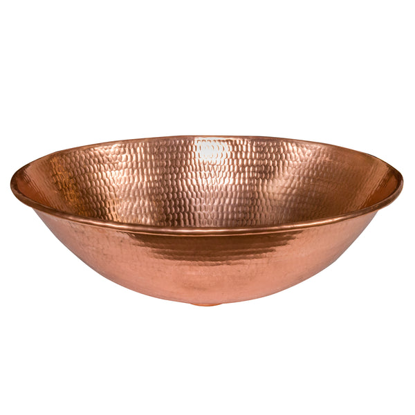 Premier Copper Products 17" Oval Copper Bathroom Sink, Polished Copper, VO17WPC