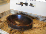 Premier Copper Products 18" Oval Copper Bathroom Sink, Oil Rubbed Bronze, VO18SKDB - The Sink Boutique