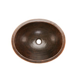 Premier Copper Products 18" Oval Copper Bathroom Sink, Oil Rubbed Bronze, VO18SKDB - The Sink Boutique