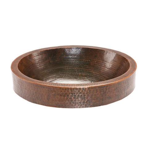 Premier Copper Products 18" Oval Copper Bathroom Sink, Oil Rubbed Bronze, VO18SKDB