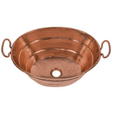 Premier Copper Products 19" Oval Copper Bathroom Sink, Polished Copper, VOB16PC - The Sink Boutique