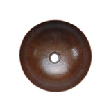 Premier Copper Products 13" Round Copper Bathroom Sink, Oil Rubbed Bronze, VR13BDB - The Sink Boutique