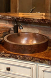 Premier Copper Products 15" Round Copper Bathroom Sink, Oil Rubbed Bronze, VR15SKDB - The Sink Boutique
