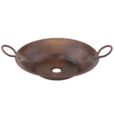 Premier Copper Products 21" Round Copper Bathroom Sink, Oil Rubbed Bronze, VR16MPDB