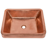 Premier Copper Products 19" Rectangle Copper Bathroom Sink, Polished Copper, VREC19SKPC - The Sink Boutique