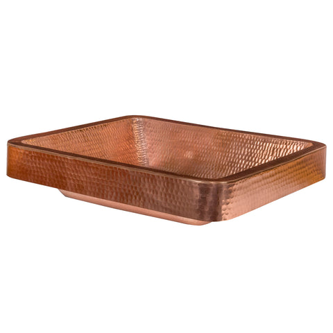 Premier Copper Products 19" Rectangle Copper Bathroom Sink, Polished Copper, VREC19SKPC