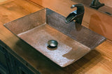 Premier Copper Products 20" Rectangle Copper Bathroom Sink, Oil Rubbed Bronze, VREC2014DB - The Sink Boutique