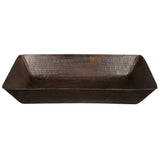 Premier Copper Products 20" Rectangle Copper Bathroom Sink, Oil Rubbed Bronze, VREC2014DB