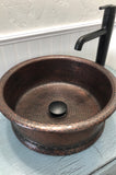 Premier Copper Products 15" Round Copper Bathroom Sink, Oil Rubbed Bronze, VRT15DB - The Sink Boutique
