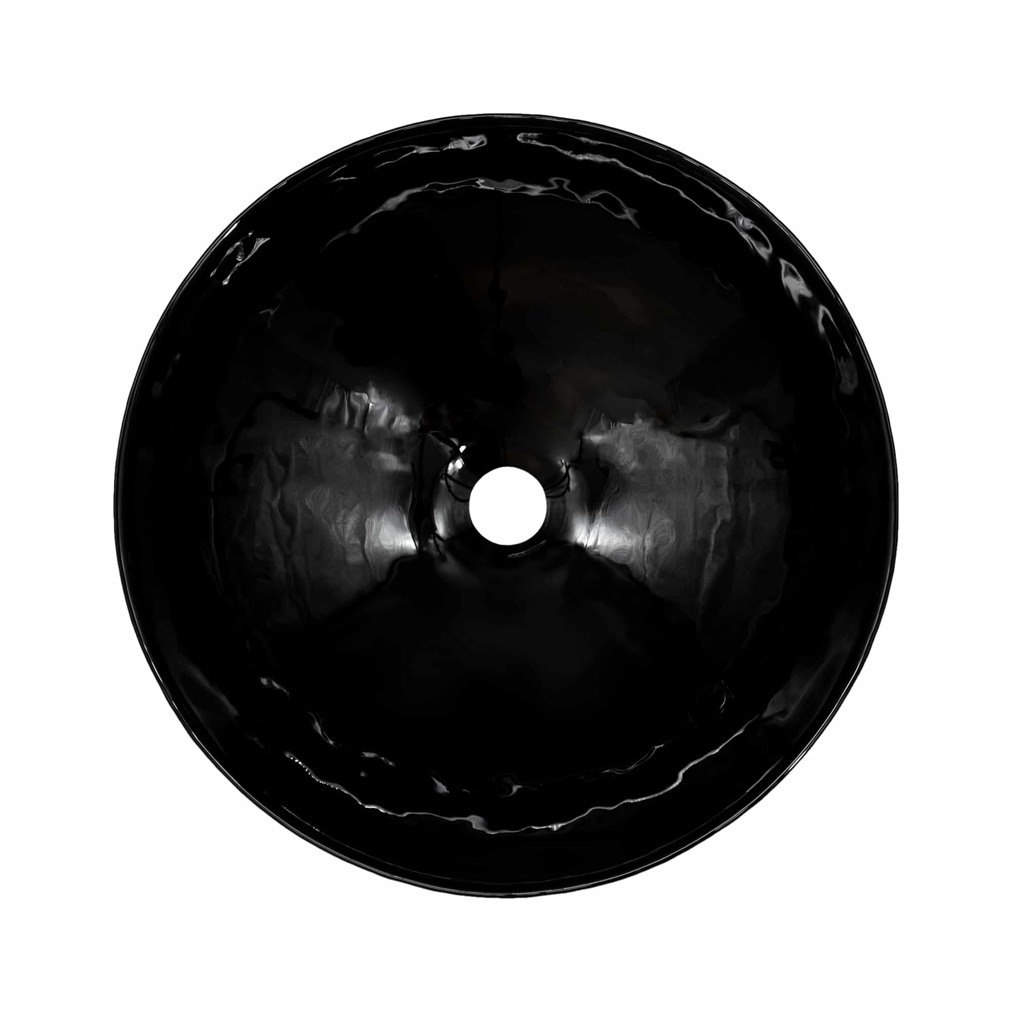 Native Trails Murano 16" Round Glass Vessel Bathroom Sink, Abyss, MG1717-AS