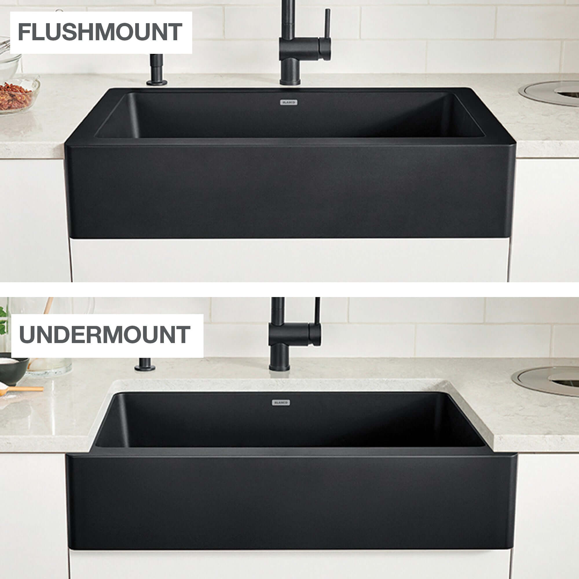 Blanco Vintera 30" Granite Composite Workstation Farmhouse Sink, Silgranit, Coal Black, 526545