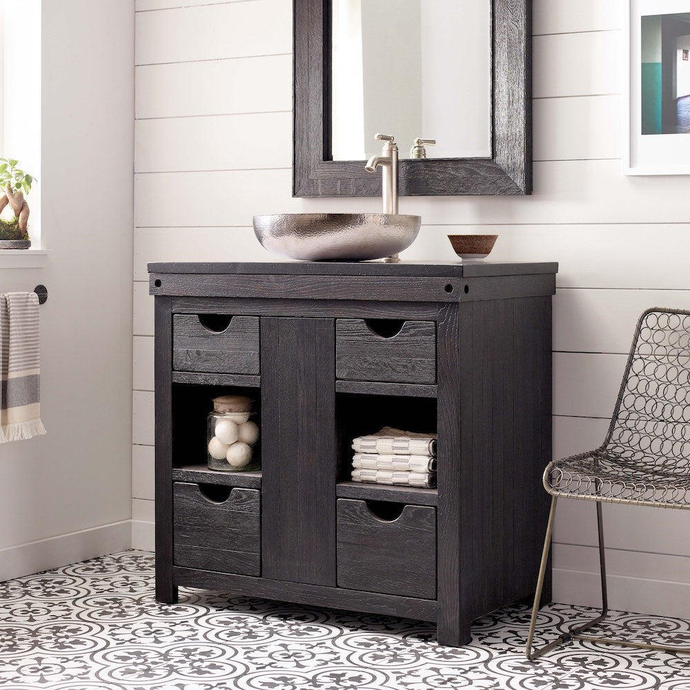 Native Trails Vintner's 36" Freestanding Vanity Base in Noir, VNW368