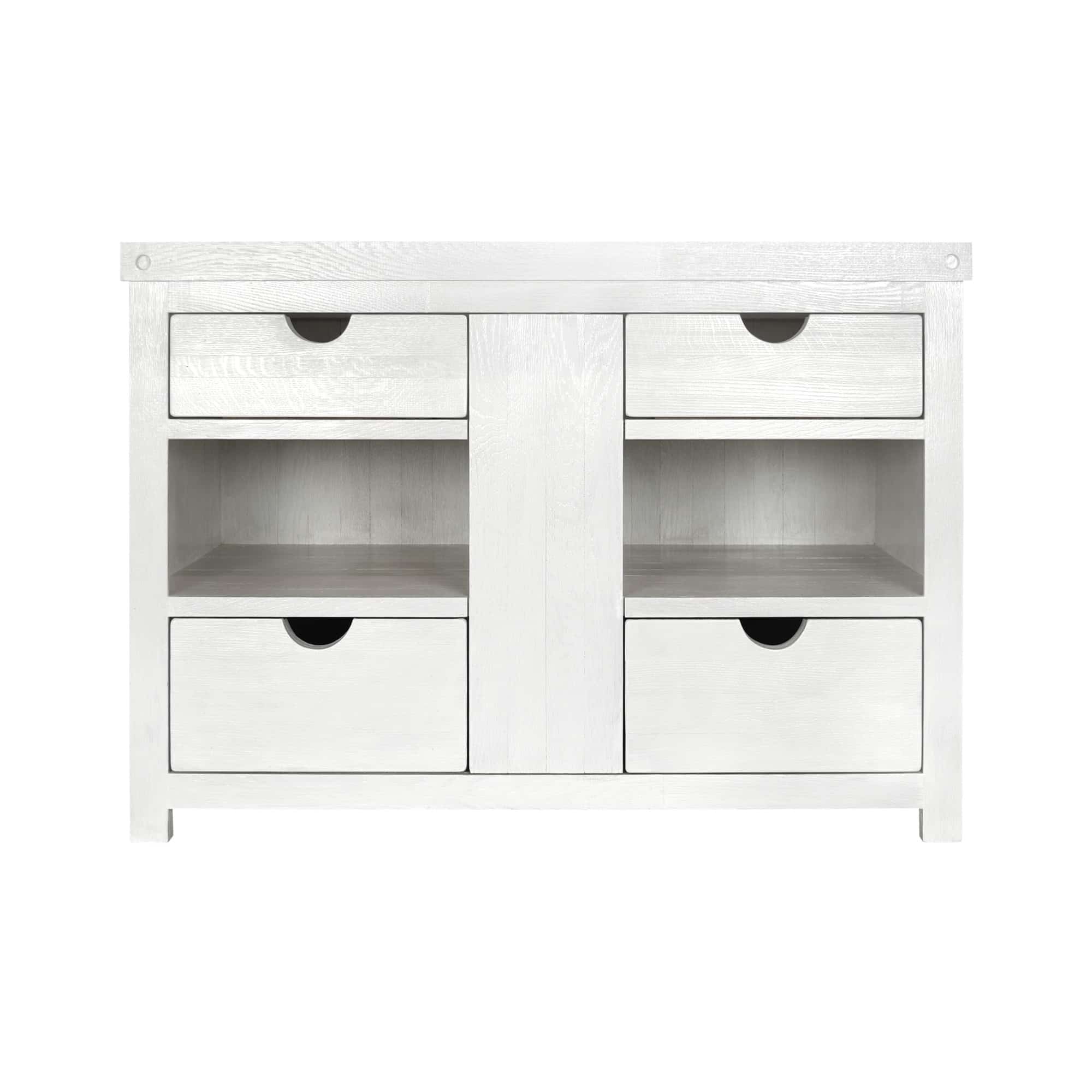 Native Trails 48" Rustic Freestanding Vanity Base in Blanc, Reclaimed Oak Wood, Vintner's Collection, VNW480