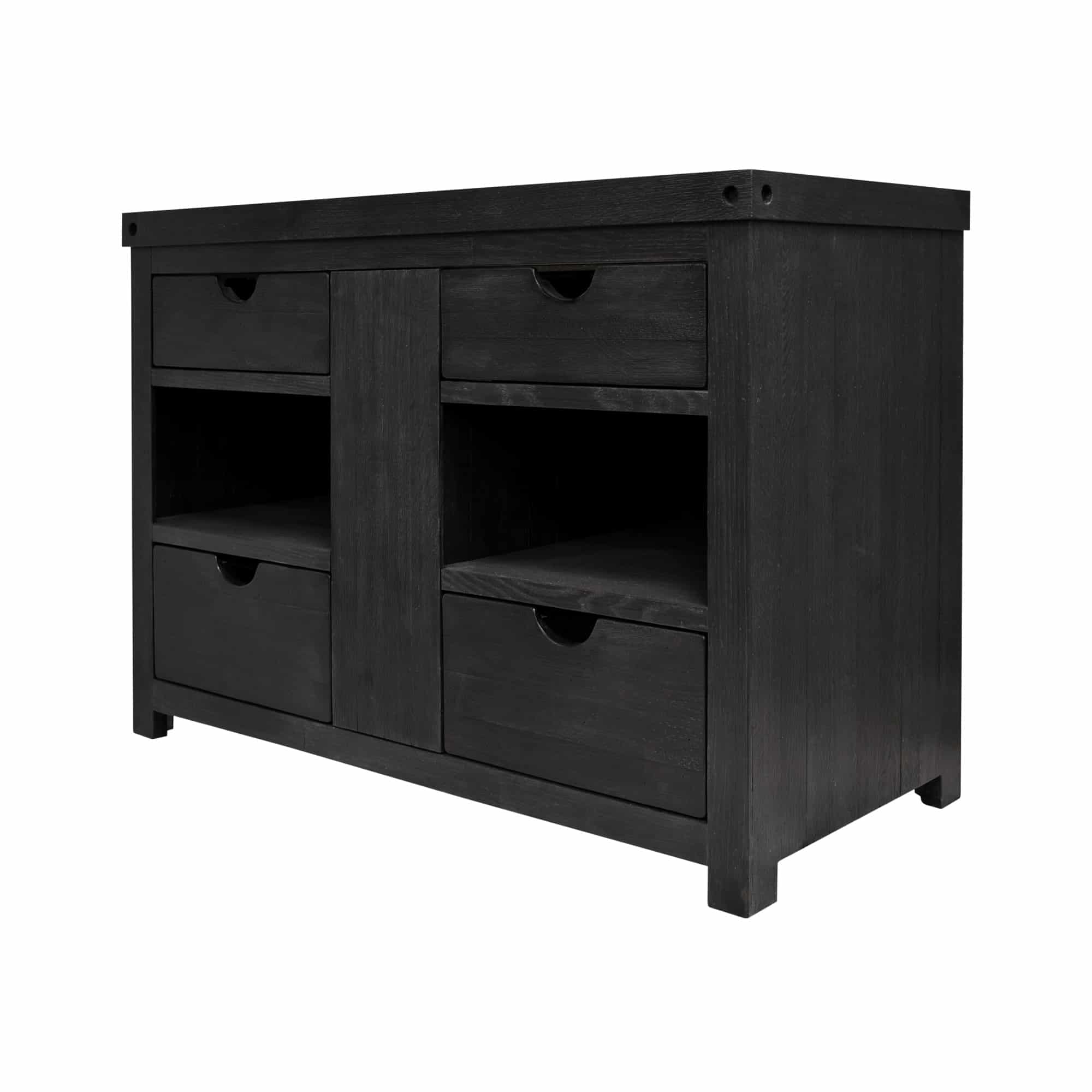Native Trails 48" Rustic Freestanding Vanity Base in Noir, Reclaimed Oak Wood, Vintner's Collection, VNW488