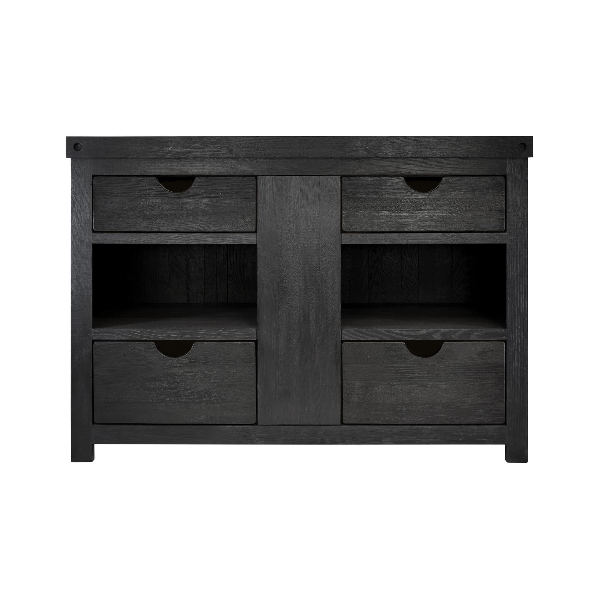 Native Trails 48" Rustic Freestanding Vanity Base in Noir, Reclaimed Oak Wood, Vintner's Collection, VNW488