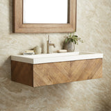 Native Trails 36" Chardonnay Floating Vanity with NativeStone Trough Sink in Pearl, VNW191-NSL3619-P