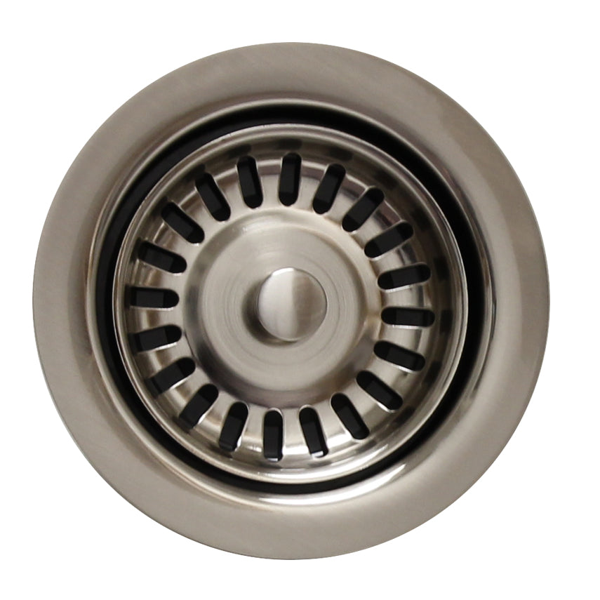 Whitehaus 3 1/2" Waste Disposer Trim with Basket Strainer, Brushed Nickel, WH200-BN - The Sink Boutique