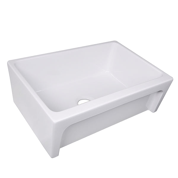 Nantucket Sinks Cape 30" Fireclay Farmhouse Sink, White, WH3018FCL