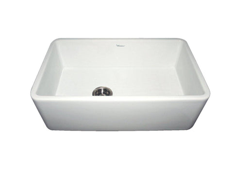 Whitehaus WH3018-WHITE Farmhaus Fireclay Duet Series Reversible Sink with Smooth Front Apron