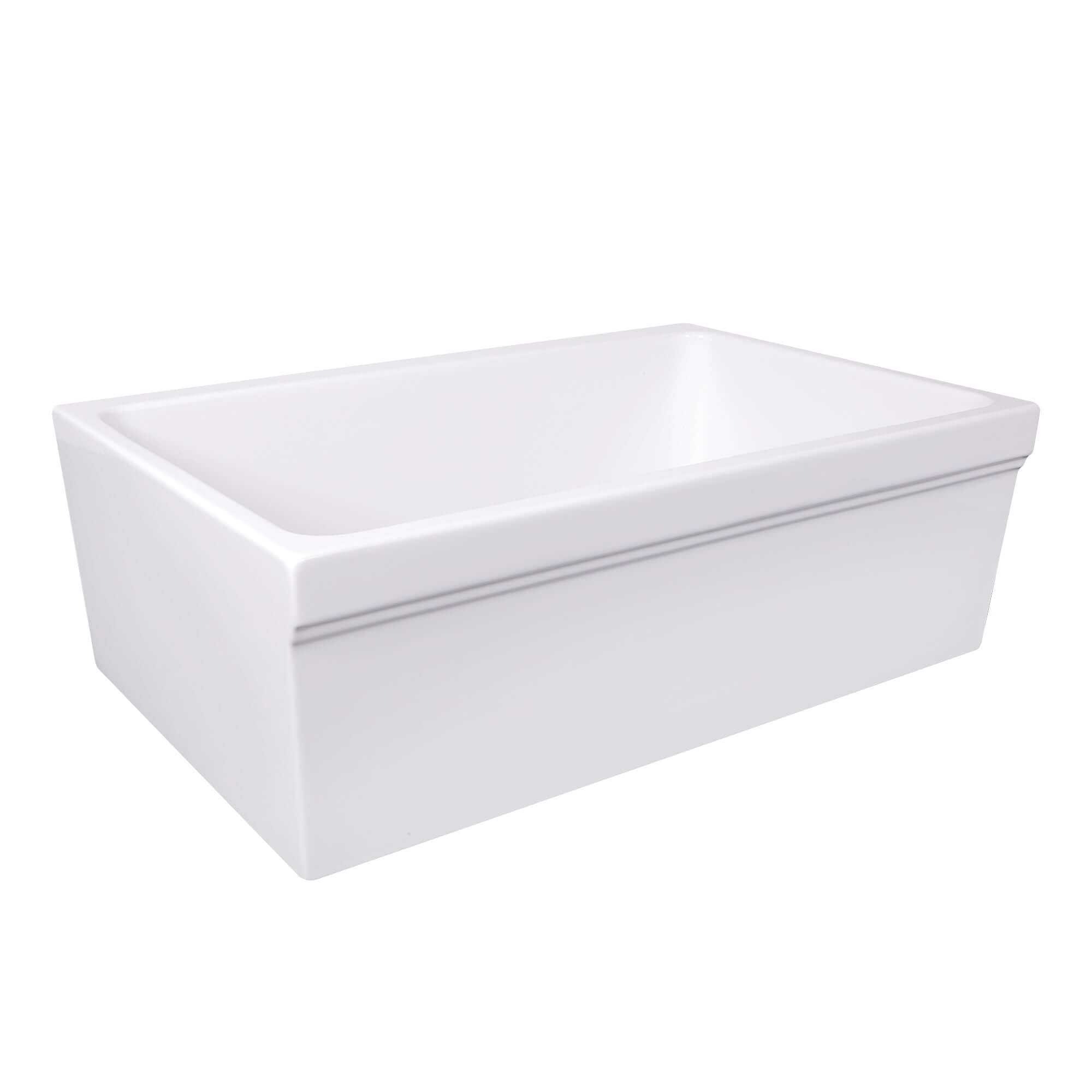 Nantucket Sinks Cape 30" Fireclay Farmhouse Sink, White, WHFCDL30