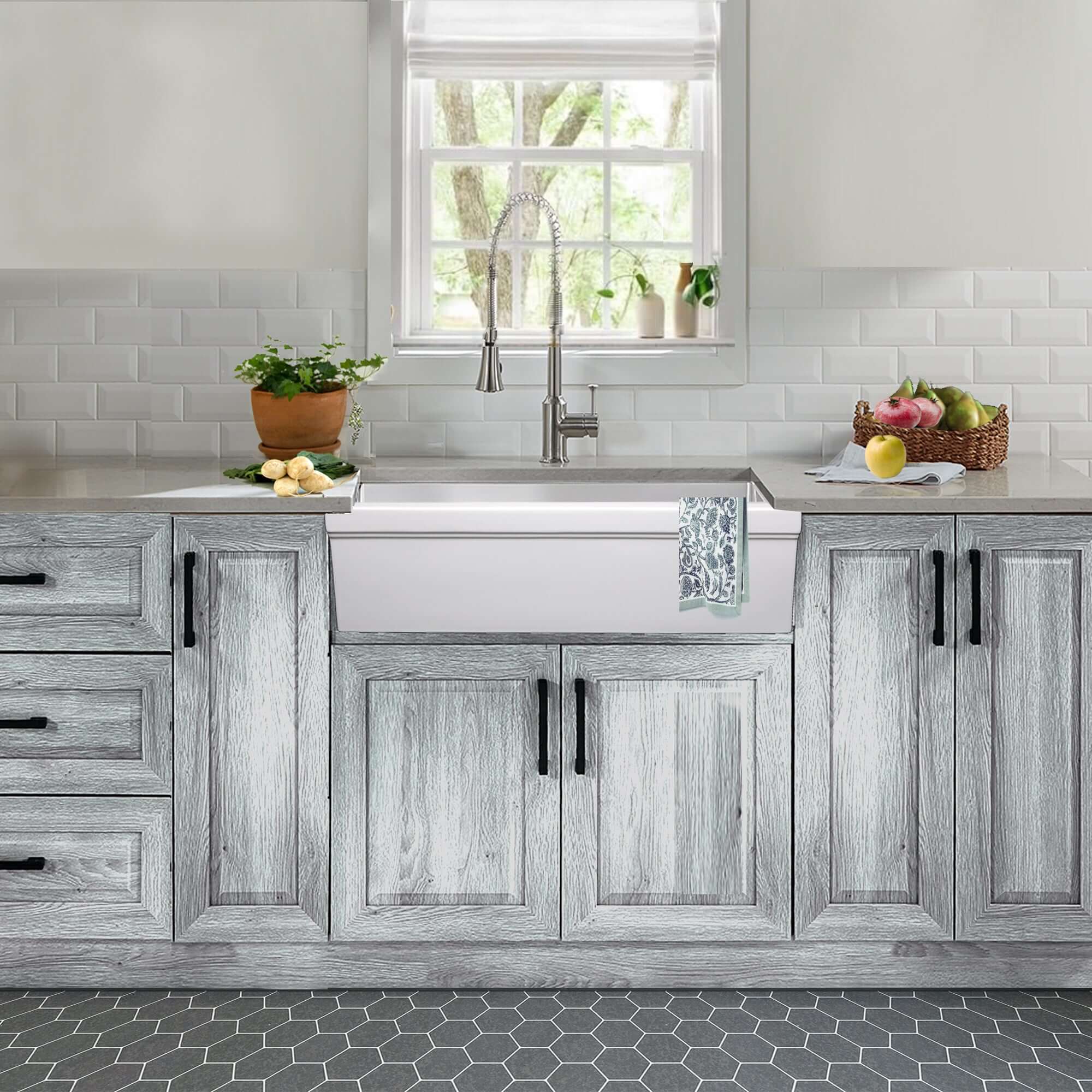 Nantucket Sinks Cape 30" Fireclay Farmhouse Sink, White, WHFCDL30