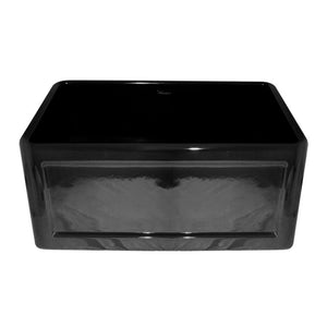 Alternate Image for Whitehaus 24" Fireclay Single Bowl Farmhouse Apron Sink, Reversible, Black, WHFLCON2418