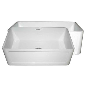Alternate Image for Whitehaus 30" Fireclay Single Bowl Farmhouse Apron Sink, Reversible, White, WHFLCON3018