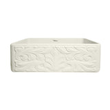 Whitehaus 30" Fireclay Single Bowl Farmhouse/Apron Sink, Biscuit, WHFLGO3018-BISCUIT Design Front View