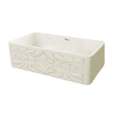 Whitehaus 30" Fireclay Single Bowl Farmhouse/Apron Sink, Biscuit, WHFLGO3018-BISCUIT Top Angle View