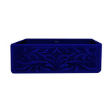 Whitehaus 30" Fireclay Farmhouse Sink, Single Bowl, Blue, WHFLGO3018-BLUE Design Front