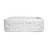 Whitehaus 30" Fireclay Farmhouse Sink, Single Bowl, White, WHFLGO3018-WHITE Design Front
