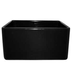 Alternate Image for Whitehaus 20" Fireclay Farmhouse Apron Sink, Reversible, Black, WHFLPLN2018