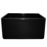 Whitehaus WHFLPLN2018-BLACK Farmhaus Fireclay Reversible Sink with Smooth Front Apron on One Side and Fluted Front Apron on the Opposite Side