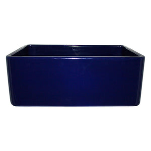 Alternate Image for Whitehaus 24" Fireclay Single Bowl Farmhouse Apron Sink, Reversible, Blue, WHFLPLN2418