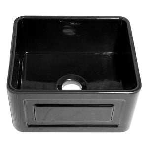 Alternate Image for Whitehaus 20" Fireclay Farmhouse Sink, Reversible, Black, WHFLRPL2018