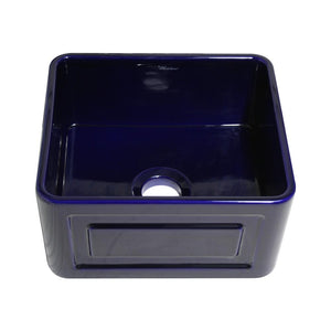 Alternate Image for Whitehaus 20" Fireclay Farmhouse Sink, Reversible, Blue, WHFLRPL2018