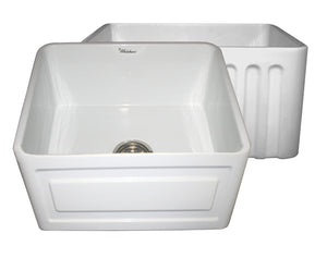 Alternate Image for Whitehaus 20" Fireclay Farmhouse Sink, White, WHFLRPL2018
